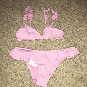 Light Pink H&M Ruffle Bathing suit set